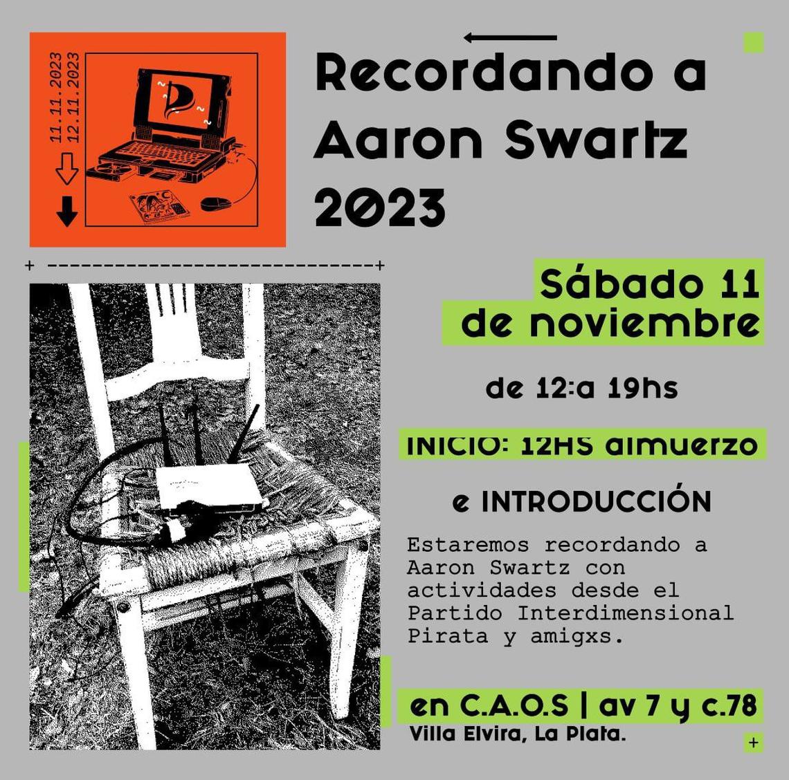 flyer recordando a aaron swartz 2023